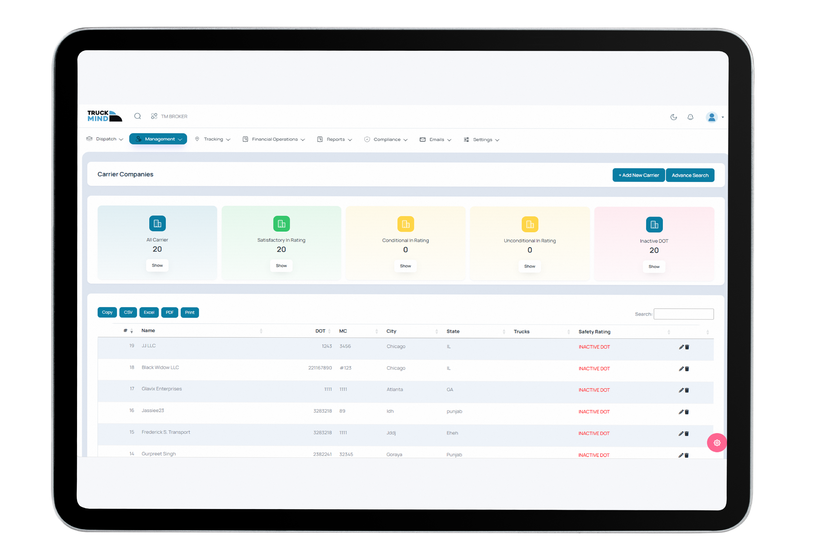 TruckMind Dashboard